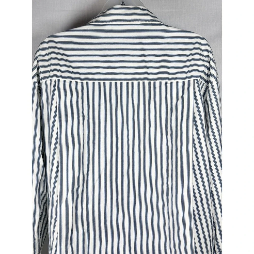 Reformation Will Oversized Shirt Savoy Stripe Womens M Blue Organic Cotton - Picture 8 of 12
